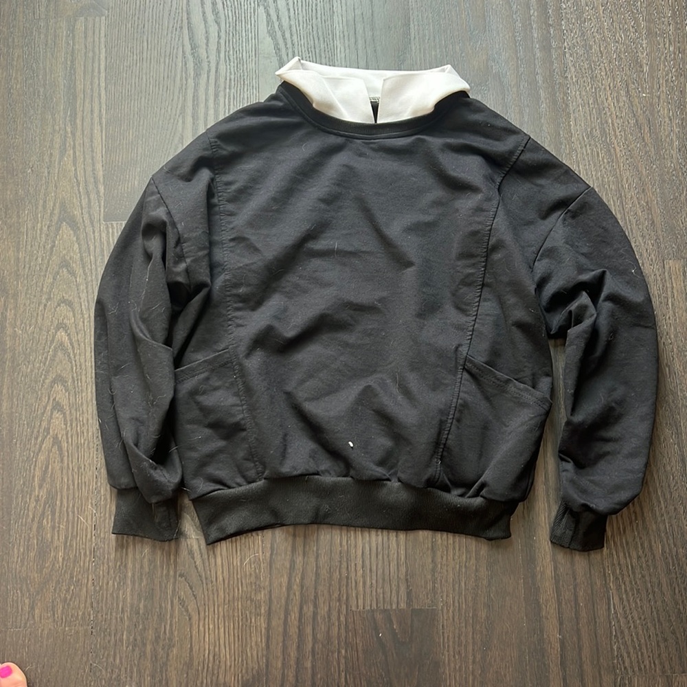 Black and White Collared Sweater